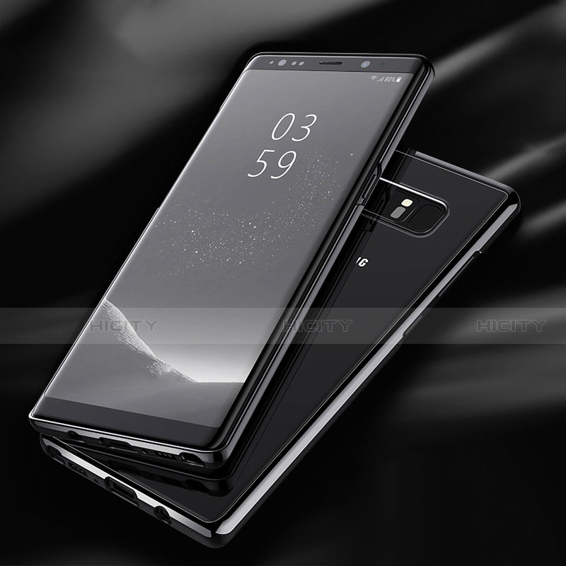 Silikon Hülle Handyhülle Rahmen Schutzhülle Durchsichtig Transparent Matt R02 für Samsung Galaxy Note 8 Duos N950F Schwarz
