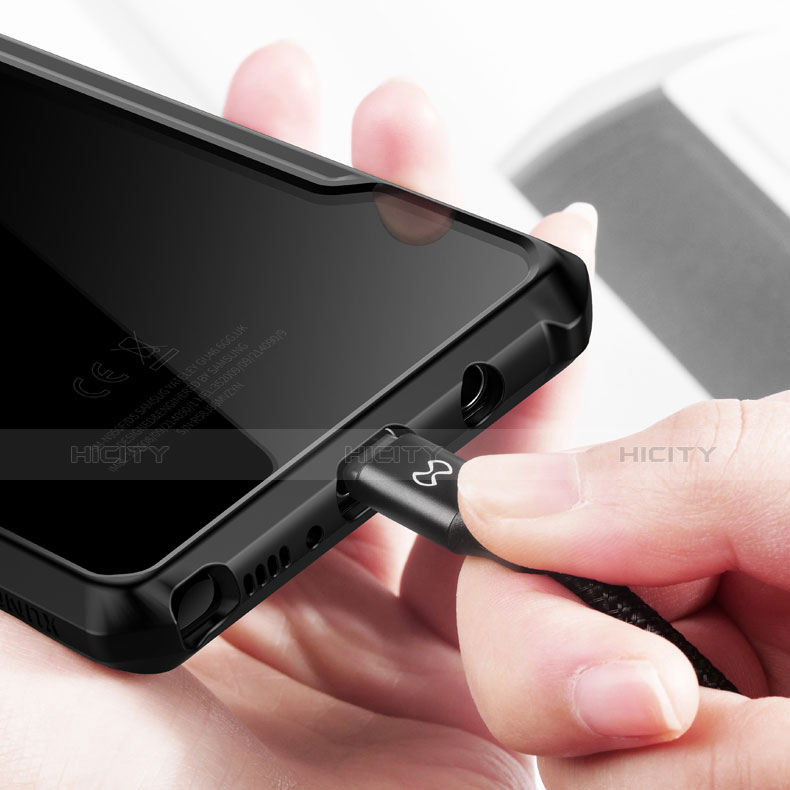 Silikon Hülle Handyhülle Rahmen Schutzhülle Durchsichtig Transparent Matt R04 für Samsung Galaxy Note 8 Schwarz groß
