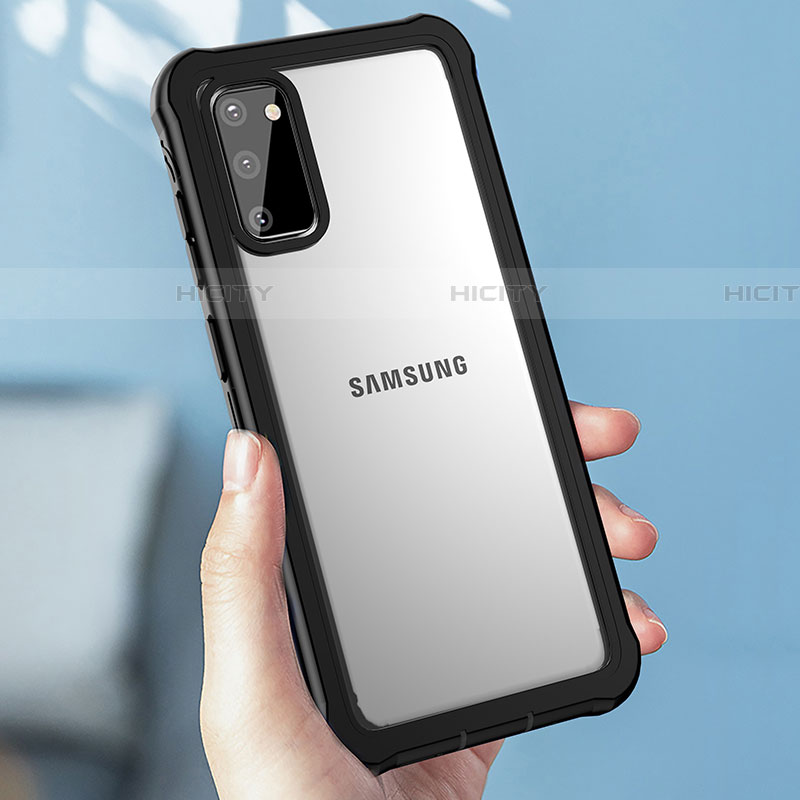 Silikon Hülle Handyhülle Rahmen Schutzhülle Durchsichtig Transparent Spiegel 360 Grad für Samsung Galaxy S20 5G Schwarz
