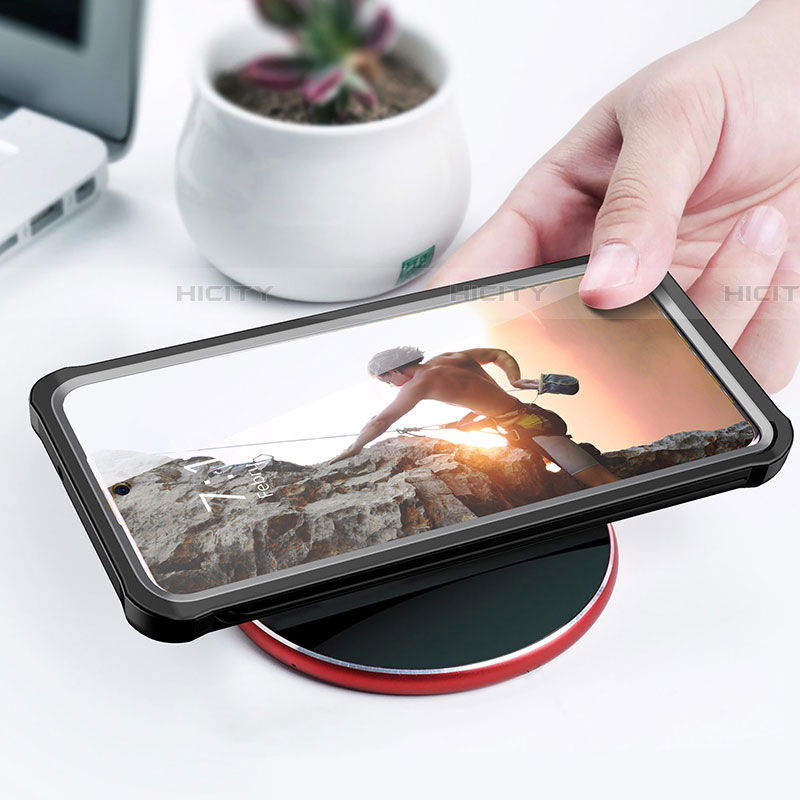 Silikon Hülle Handyhülle Rahmen Schutzhülle Durchsichtig Transparent Spiegel 360 Grad für Samsung Galaxy S20 Plus Schwarz
