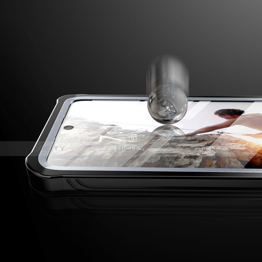 Silikon Hülle Handyhülle Rahmen Schutzhülle Durchsichtig Transparent Spiegel 360 Grad für Samsung Galaxy S20 Ultra 5G Schwarz groß