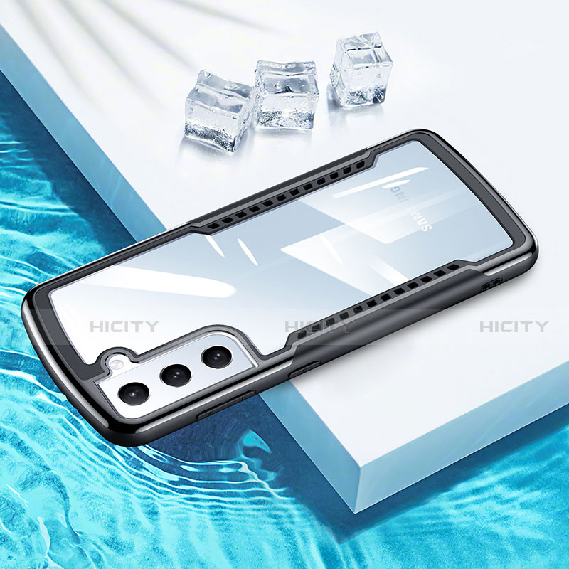 Silikon Hülle Handyhülle Rahmen Schutzhülle Durchsichtig Transparent Spiegel 360 Grad Ganzkörper für Samsung Galaxy S21 Plus 5G