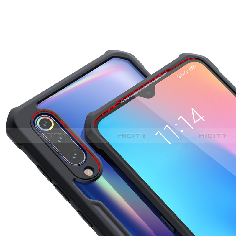 Silikon Hülle Handyhülle Rahmen Schutzhülle Durchsichtig Transparent Spiegel 360 Grad mit Magnetisch Fingerring Ständer für Xiaomi Mi A3 Lite groß