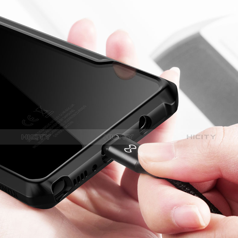 Silikon Hülle Handyhülle Rahmen Schutzhülle Durchsichtig Transparent Spiegel 360 Grad T03 für Samsung Galaxy Note 8 Duos N950F Schwarz