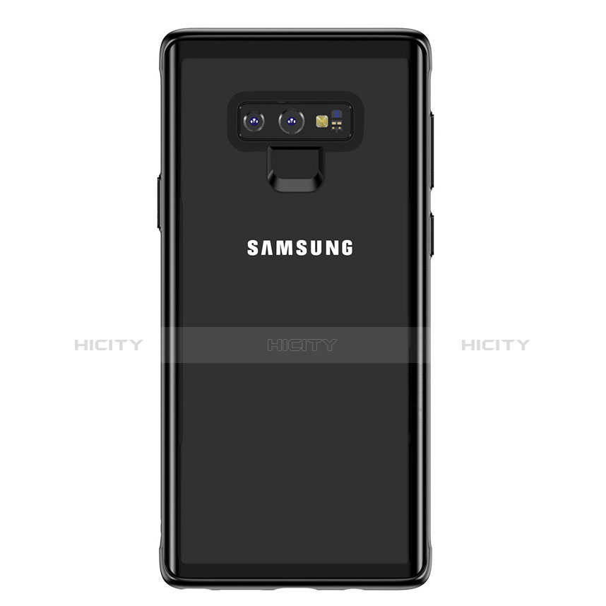 Silikon Hülle Handyhülle Rahmen Schutzhülle Durchsichtig Transparent Spiegel für Samsung Galaxy Note 9 Schwarz groß
