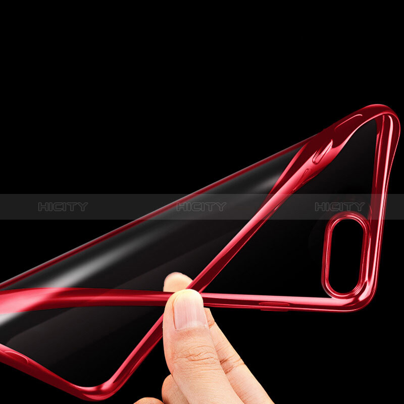 Silikon Hülle Handyhülle Rahmen Schutzhülle Durchsichtig Transparent T01 für Apple iPhone 8 Plus Rot groß