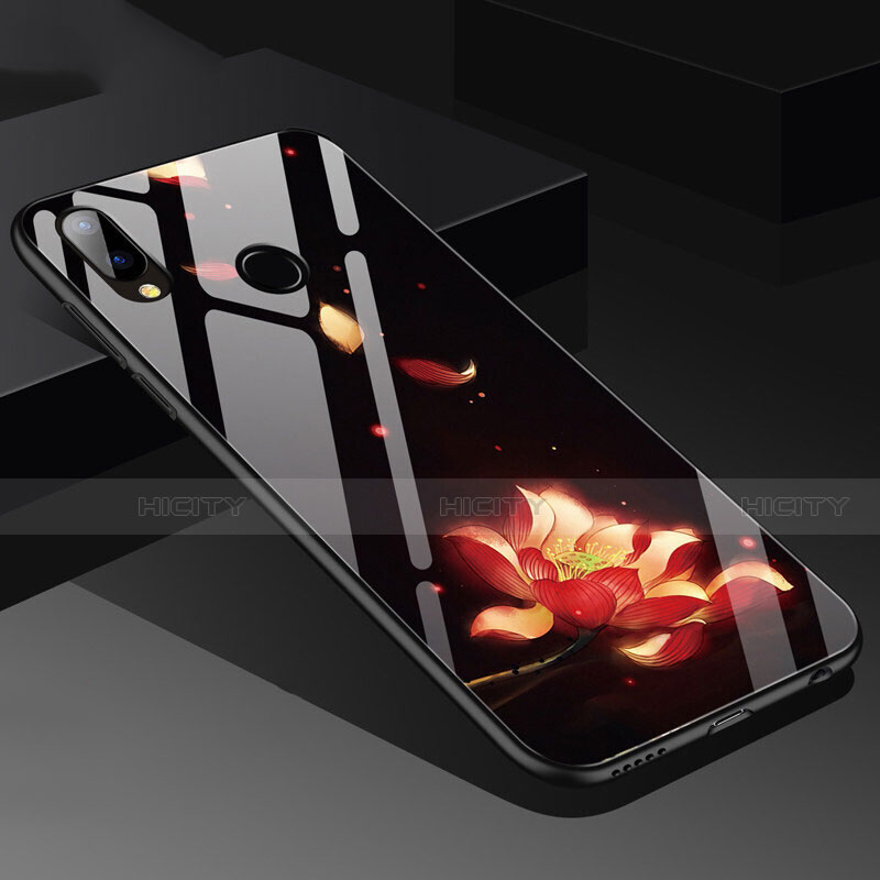 Silikon Hülle Handyhülle Rahmen Schutzhülle Spiegel Blumen für Huawei P20 Lite Orange