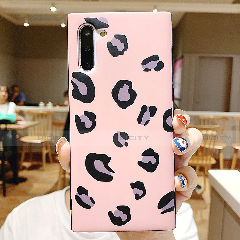 Silikon Hülle Handyhülle Rahmen Schutzhülle Spiegel Modisch Muster P01 für Samsung Galaxy Note 10 Rosa Plus