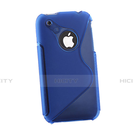 Silikon Hülle Handyhülle S-Line Schutzhülle Durchsichtig Transparent für Apple iPhone 3G 3GS Blau Plus