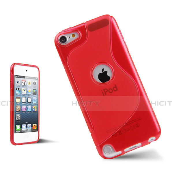 Silikon Hülle Handyhülle S-Line Schutzhülle Durchsichtig Transparent für Apple iPod Touch 5 Rot Plus