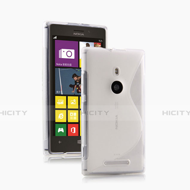 Silikon Hülle Handyhülle S-Line Schutzhülle Durchsichtig Transparent für Nokia Lumia 925 Weiß