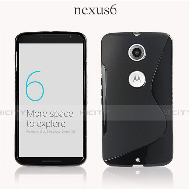 Silikon Hülle Handyhülle S-Line Schutzhülle für Google Nexus 6 Schwarz
