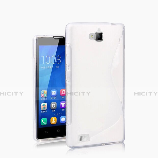Silikon Hülle Handyhülle S-Line Schutzhülle für Huawei Honor 3C Weiß Plus