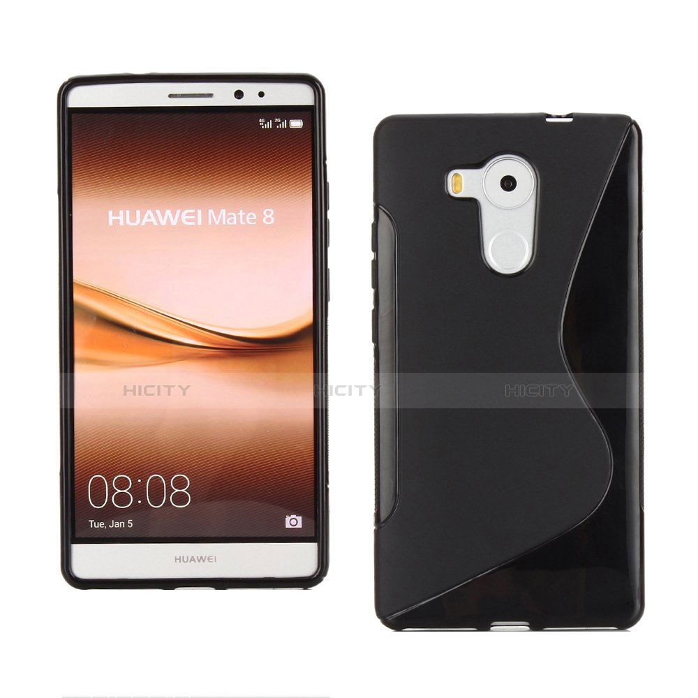 Silikon Hülle Handyhülle S-Line Schutzhülle für Huawei Mate 8 Schwarz Plus