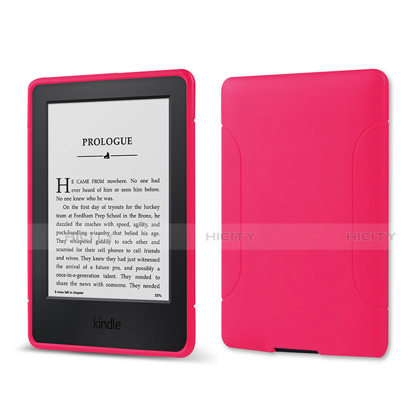 Silikon Hülle Handyhülle Ultra Dünn Flexible Schutzhülle 360 Grad Ganzkörper Tasche für Amazon Kindle 6 inch Pink Plus