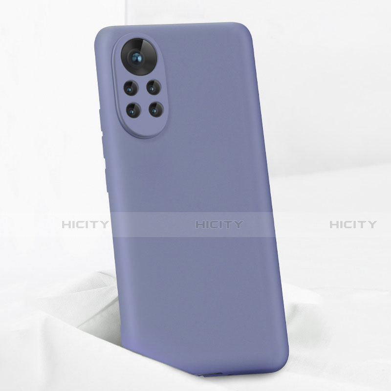 Silikon Hülle Handyhülle Ultra Dünn Flexible Schutzhülle 360 Grad Ganzkörper Tasche für Huawei Nova 8 Pro 5G Lavendel Grau Plus