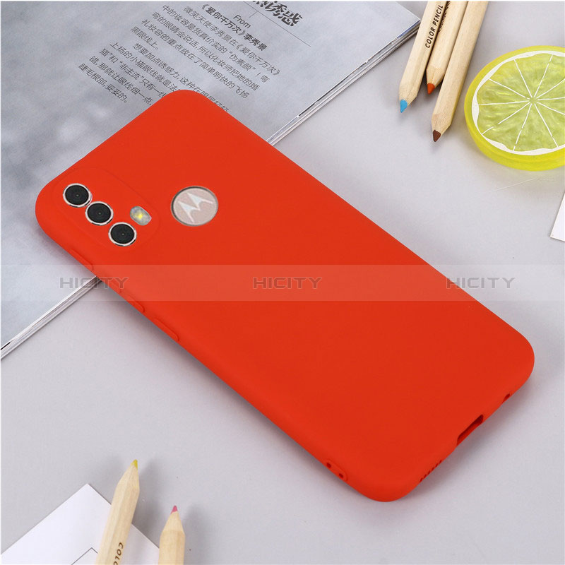 Silikon Hülle Handyhülle Ultra Dünn Flexible Schutzhülle 360 Grad Ganzkörper Tasche für Motorola Moto E30 Rot