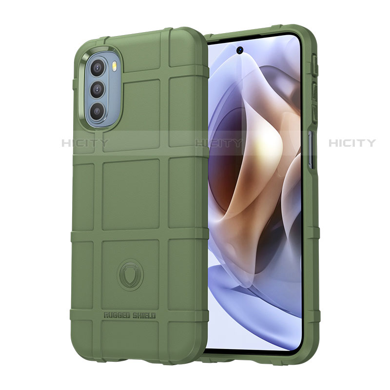 Silikon Hülle Handyhülle Ultra Dünn Flexible Schutzhülle 360 Grad Ganzkörper Tasche für Motorola Moto G31 Grün
