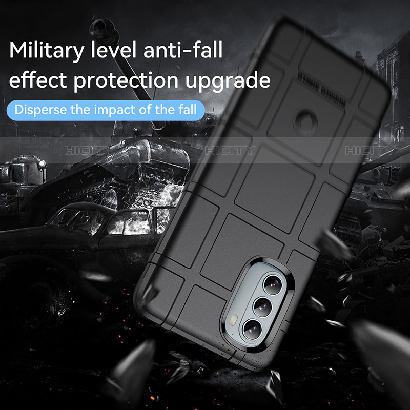 Silikon Hülle Handyhülle Ultra Dünn Flexible Schutzhülle 360 Grad Ganzkörper Tasche für Motorola Moto G51 5G groß