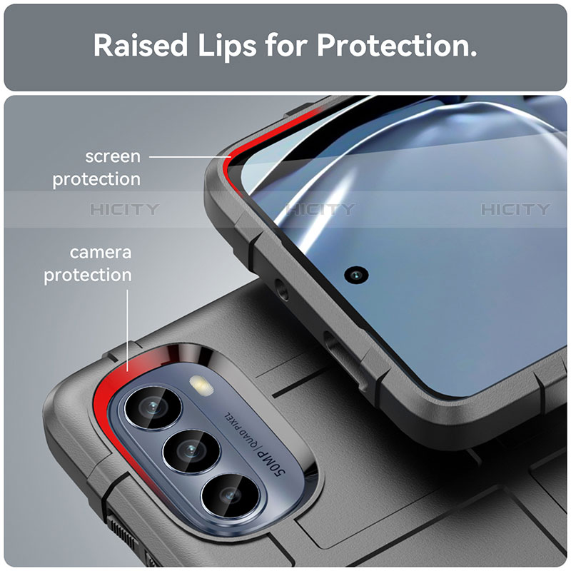 Silikon Hülle Handyhülle Ultra Dünn Flexible Schutzhülle 360 Grad Ganzkörper Tasche für Motorola Moto G62 5G groß