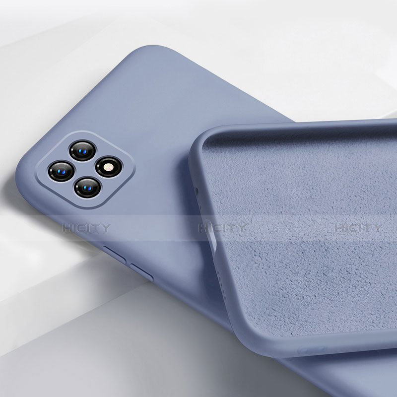 Silikon Hülle Handyhülle Ultra Dünn Flexible Schutzhülle 360 Grad Ganzkörper Tasche für Oppo Reno4 SE 5G Lavendel Grau