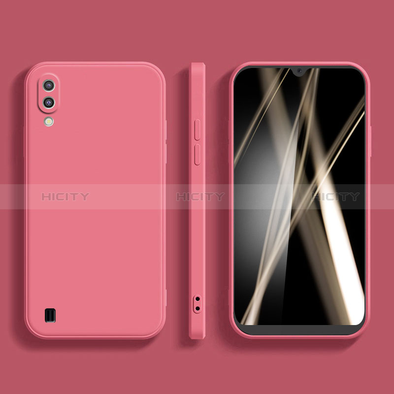 Silikon Hülle Handyhülle Ultra Dünn Flexible Schutzhülle 360 Grad Ganzkörper Tasche für Samsung Galaxy M10 Pink