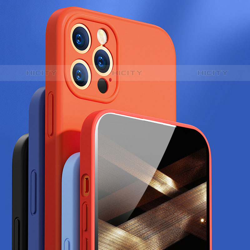 Silikon Hülle Handyhülle Ultra Dünn Flexible Schutzhülle 360 Grad Ganzkörper Tasche G01 für Apple iPhone 15 Pro groß