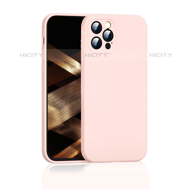Silikon Hülle Handyhülle Ultra Dünn Flexible Schutzhülle 360 Grad Ganzkörper Tasche G01 für Apple iPhone 15 Pro Rosa Plus