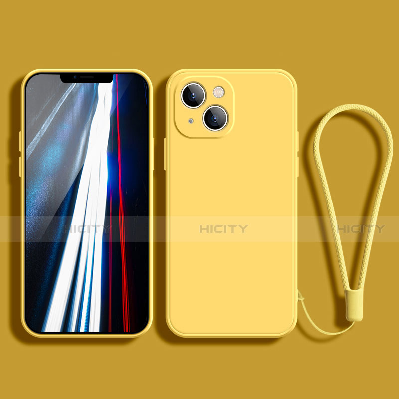 Silikon Hülle Handyhülle Ultra Dünn Flexible Schutzhülle 360 Grad Ganzkörper Tasche G02 für Apple iPhone 13 Gelb
