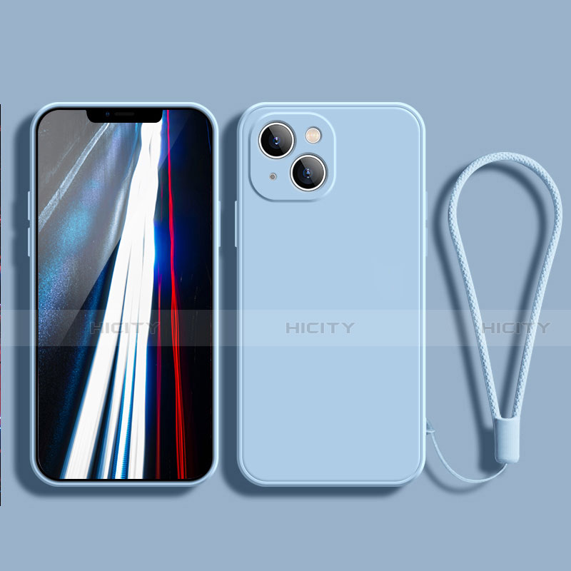 Silikon Hülle Handyhülle Ultra Dünn Flexible Schutzhülle 360 Grad Ganzkörper Tasche G02 für Apple iPhone 13 Hellblau Plus