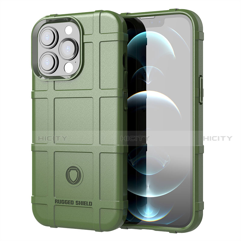 Silikon Hülle Handyhülle Ultra Dünn Flexible Schutzhülle 360 Grad Ganzkörper Tasche G05 für Apple iPhone 13 Pro Grün Plus