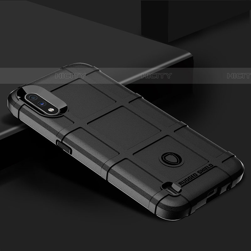 Silikon Hülle Handyhülle Ultra Dünn Flexible Schutzhülle 360 Grad Ganzkörper Tasche J02S für Samsung Galaxy A01 SM-A015 Schwarz
