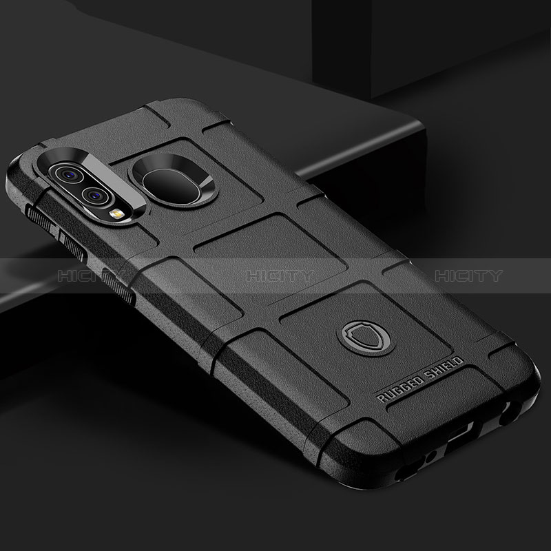 Silikon Hülle Handyhülle Ultra Dünn Flexible Schutzhülle 360 Grad Ganzkörper Tasche J02S für Samsung Galaxy A40 Schwarz