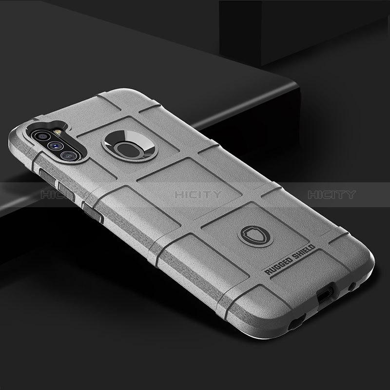 Silikon Hülle Handyhülle Ultra Dünn Flexible Schutzhülle 360 Grad Ganzkörper Tasche J02S für Samsung Galaxy M11 Grau