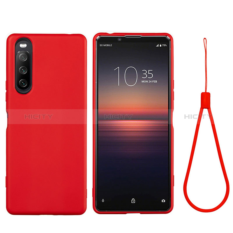 Silikon Hülle Handyhülle Ultra Dünn Flexible Schutzhülle 360 Grad Ganzkörper Tasche S01 für Sony Xperia 10 IV Rot