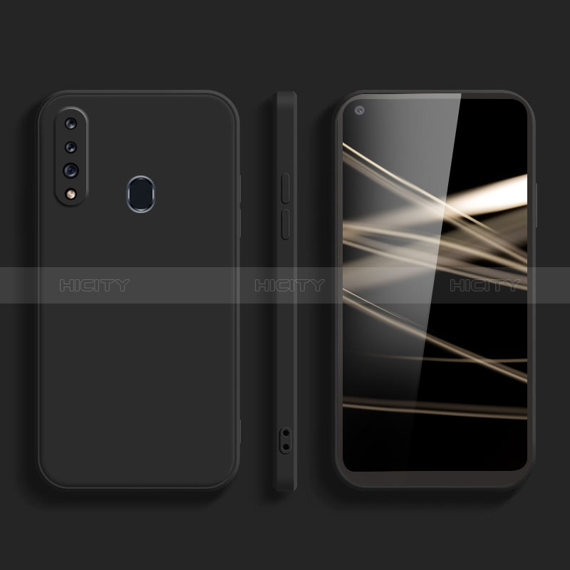 Silikon Hülle Handyhülle Ultra Dünn Flexible Schutzhülle 360 Grad Ganzkörper Tasche S02 für Samsung Galaxy A60 Schwarz