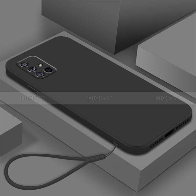 Silikon Hülle Handyhülle Ultra Dünn Flexible Schutzhülle 360 Grad Ganzkörper Tasche S02 für Samsung Galaxy A71 5G Schwarz