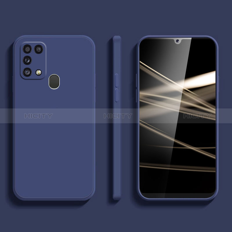 Silikon Hülle Handyhülle Ultra Dünn Flexible Schutzhülle 360 Grad Ganzkörper Tasche S02 für Samsung Galaxy M21s Blau