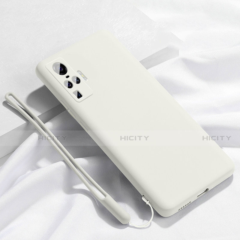 Silikon Hülle Handyhülle Ultra Dünn Flexible Schutzhülle 360 Grad Ganzkörper Tasche S03 für Vivo X50 Pro 5G Weiß