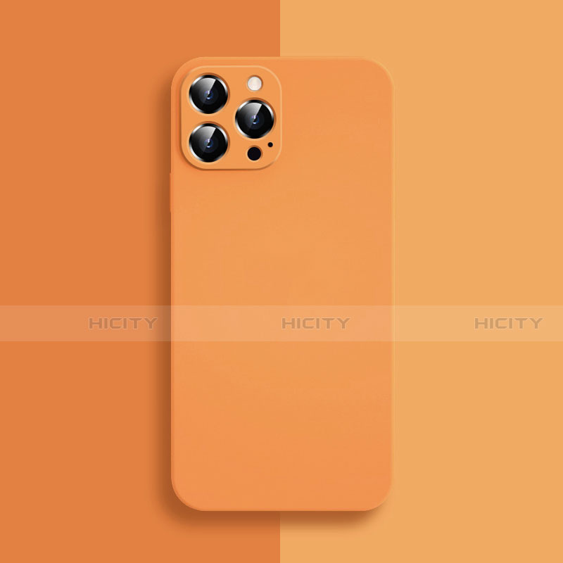 Silikon Hülle Handyhülle Ultra Dünn Flexible Schutzhülle 360 Grad Ganzkörper Tasche S04 für Apple iPhone 14 Pro Orange