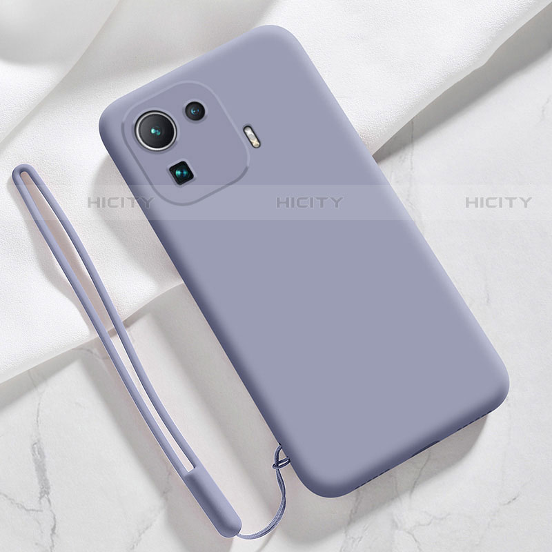 Silikon Hülle Handyhülle Ultra Dünn Flexible Schutzhülle 360 Grad Ganzkörper Tasche S05 für Xiaomi Mi 11 Pro 5G Lavendel Grau