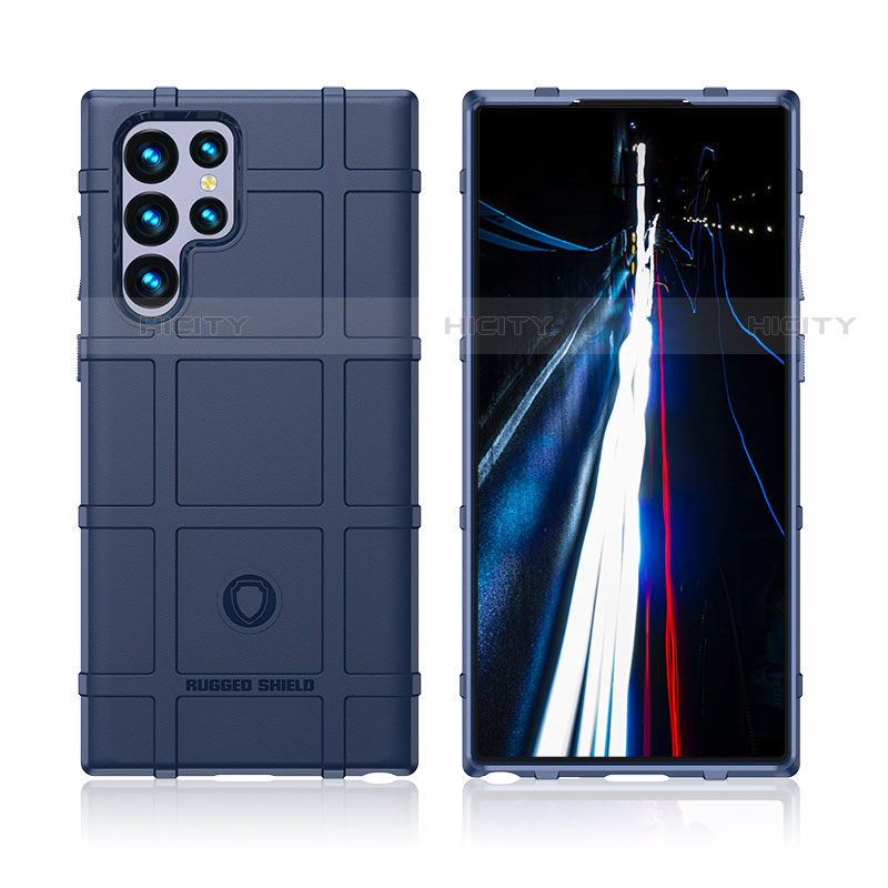 Silikon Hülle Handyhülle Ultra Dünn Flexible Schutzhülle 360 Grad Ganzkörper Tasche S07 für Samsung Galaxy S21 Ultra 5G Blau Plus
