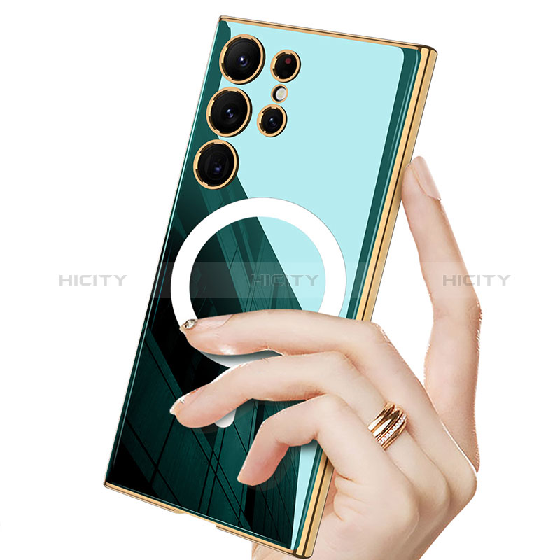Silikon Hülle Handyhülle Ultra Dünn Flexible Schutzhülle Tasche mit Mag-Safe Magnetic Magnetisch für Samsung Galaxy S21 Ultra 5G groß
