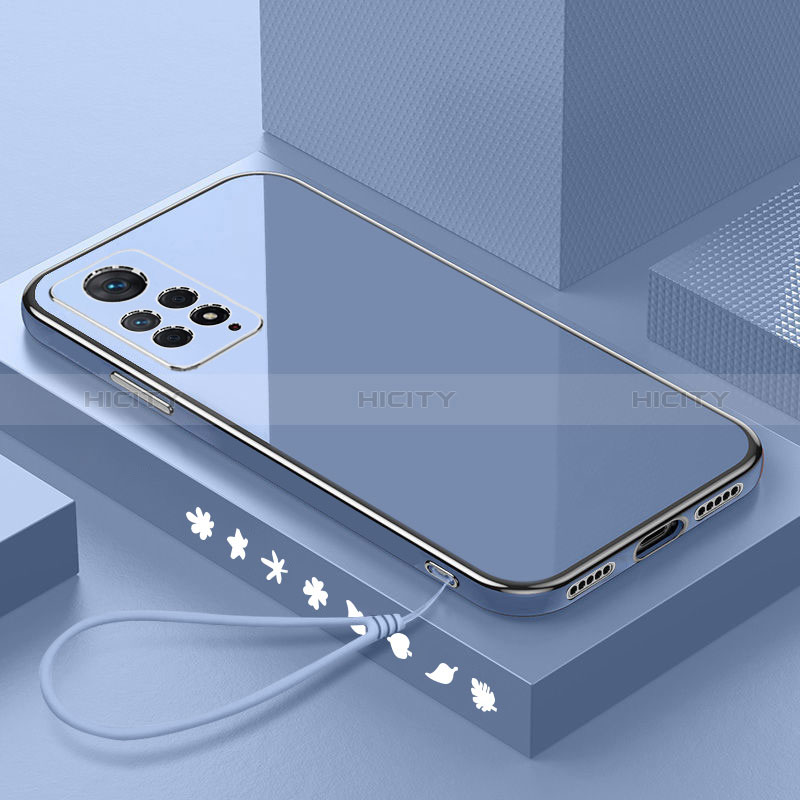 Silikon Hülle Handyhülle Ultra Dünn Flexible Schutzhülle Tasche S01 für Xiaomi Redmi Note 11 4G (2022) Lavendel Grau