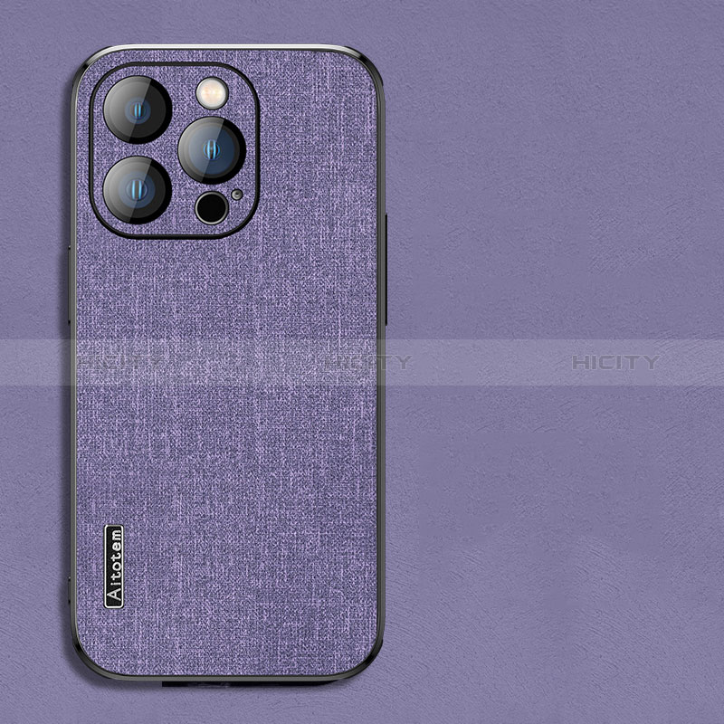 Silikon Hülle Handyhülle Ultra Dünn Flexible Schutzhülle Tasche Stoff AT1 für Apple iPhone 15 Pro Max groß