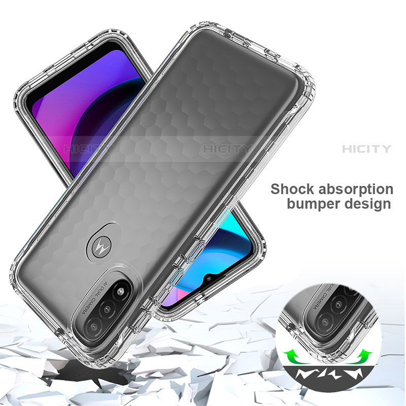 Silikon Hülle Handyhülle Ultra Dünn Flexible Schutzhülle Tasche Transparent Vorder und Rückseite 360 Grad Ganzkörper Farbverlauf für Motorola Moto E30