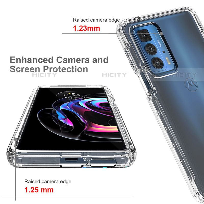 Silikon Hülle Handyhülle Ultra Dünn Flexible Schutzhülle Tasche Transparent Vorder und Rückseite 360 Grad Ganzkörper Farbverlauf für Motorola Moto Edge 20 Pro 5G groß