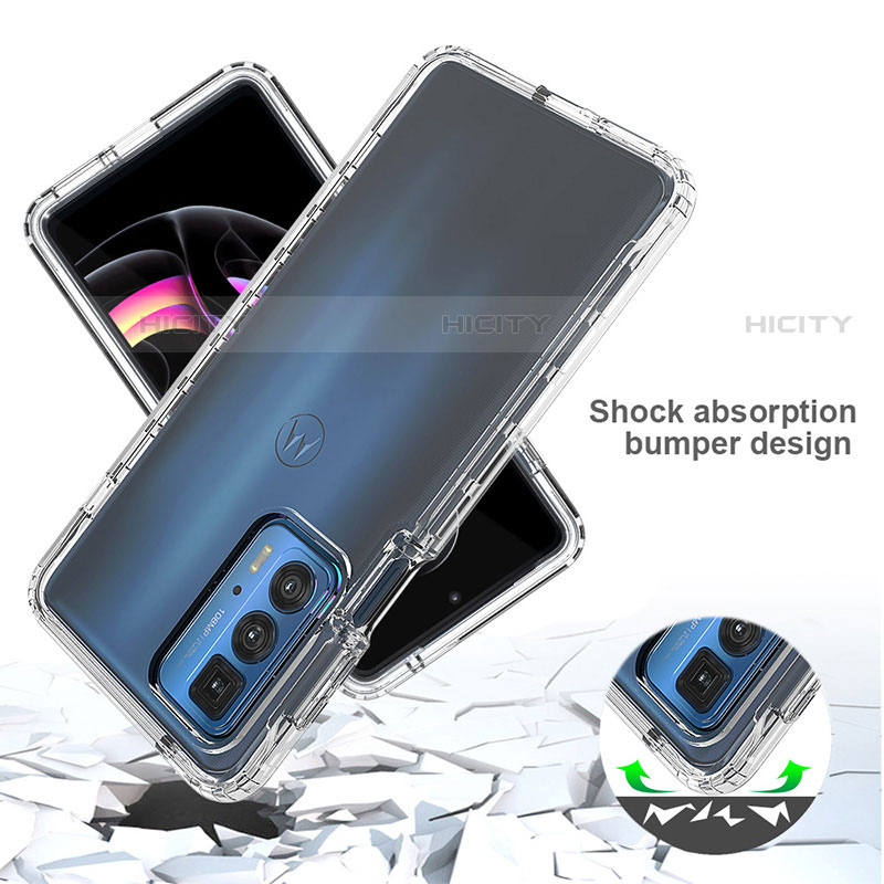 Silikon Hülle Handyhülle Ultra Dünn Flexible Schutzhülle Tasche Transparent Vorder und Rückseite 360 Grad Ganzkörper Farbverlauf für Motorola Moto Edge 20 Pro 5G groß