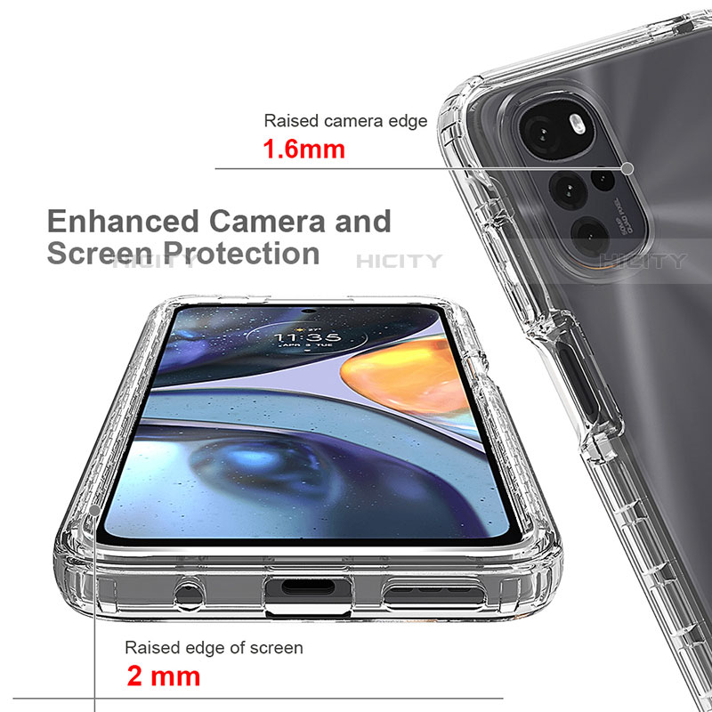 Silikon Hülle Handyhülle Ultra Dünn Flexible Schutzhülle Tasche Transparent Vorder und Rückseite 360 Grad Ganzkörper Farbverlauf für Motorola Moto G22