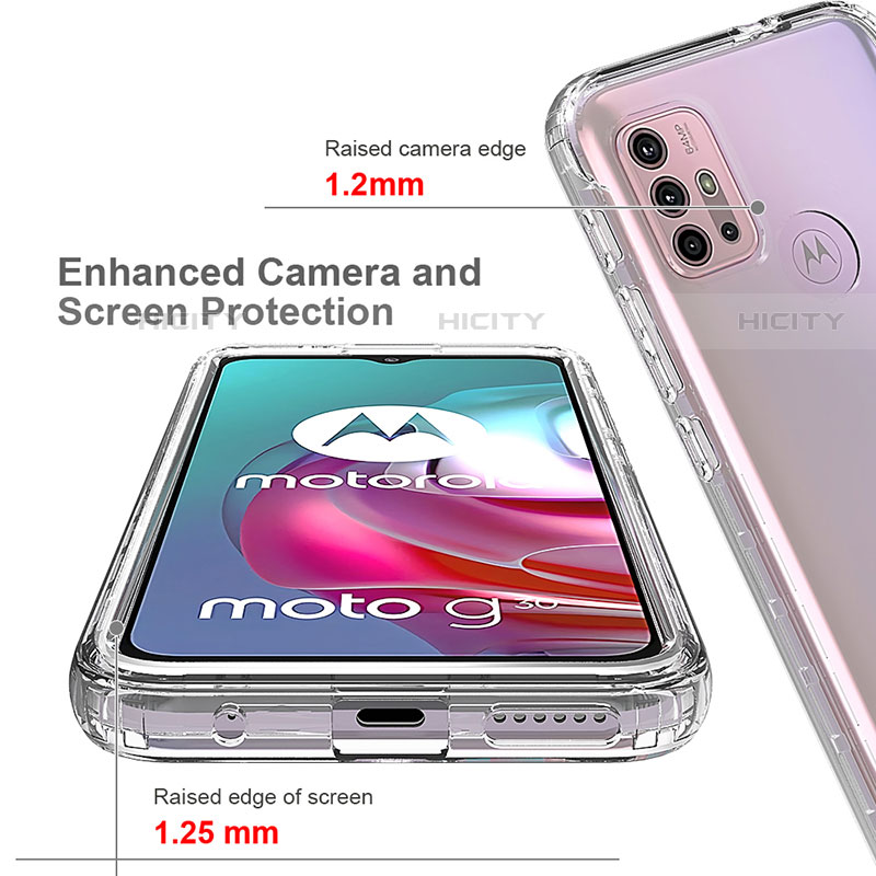 Silikon Hülle Handyhülle Ultra Dünn Flexible Schutzhülle Tasche Transparent Vorder und Rückseite 360 Grad Ganzkörper Farbverlauf für Motorola Moto G30